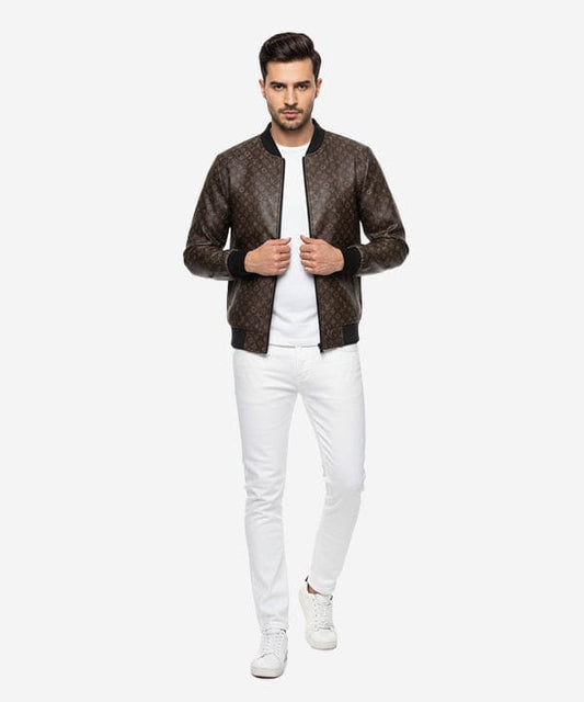 Men's Leather Jacket - Coffee JK-0439