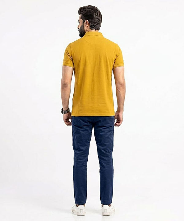 A|X Logo Self-Textured Polo T-Shirt TSH-7163 Mustard