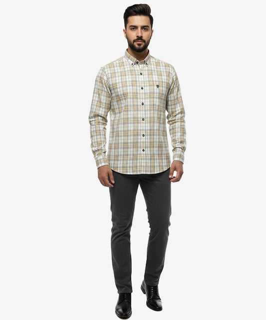 Men's Casual Shirt - Shc-1459 Yellow Chk
