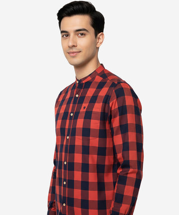 Men's Casual Shirt - Shc-1458 N-Red Chk