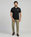Premium Ribbed Collar Polo T-Shirt Black TSH-7162