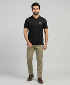 Premium Ribbed Collar Polo T-Shirt Black TSH-7162