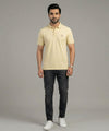 Premium Ribbed Collar Polo T-Shirt Fawn TSH-7162