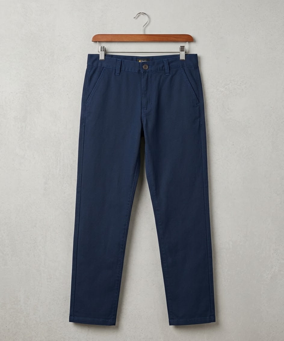 Kids Cotton Texture-Navy Chino Pant - Bcp-0052