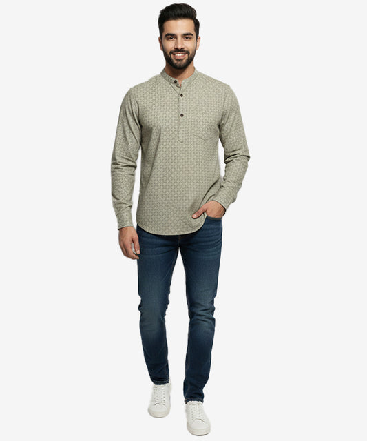 Men's Casual Shirt - Shc-1382 Texture Green
