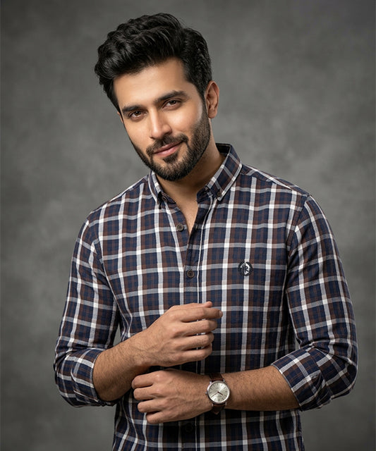 Men's Casual Shirt - Shc-1701 Brown Chk