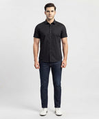 Men's Casual Black Half Sleves Shc-1927