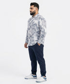 Men's Over Size Casual Shirt - Printed White Shc-1978 ORG