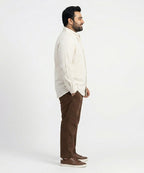 Men's Over Size Casual Shirt - Beige Stripe Shc-1937 ORG