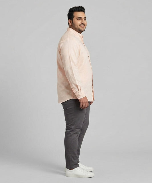 Men's Over Size Casual Shirt - Texture Pink Shc-1938 ORG
