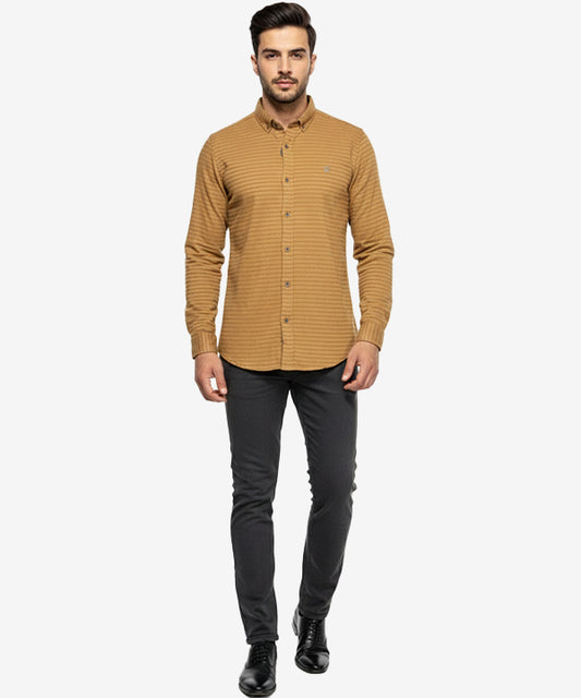 Men's Casual Shirt - Shc-1704 Brown Stripe