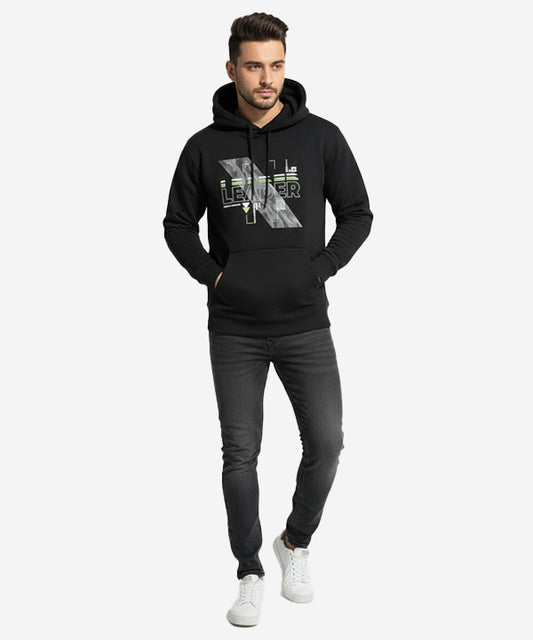 Men's Printed Hoodie - Black Tsh-5993