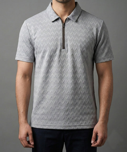 Men's T-Shirt Collar Grey Tsh-7022