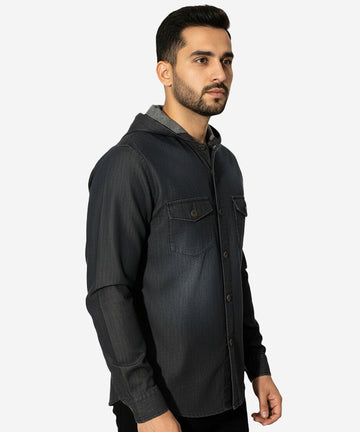 Men's Casual Shirt Hoodie - Shc-1048 D-Navy