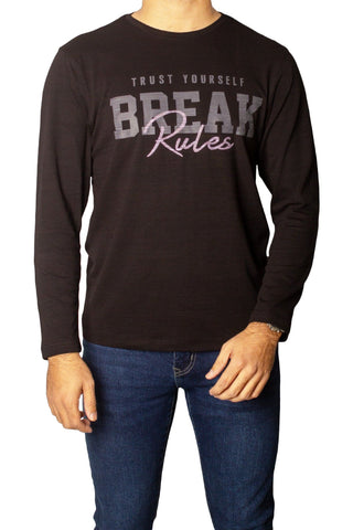 Break Rules Full Sleeves T-Shirt Tsh-6734 Black