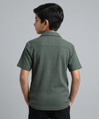 HR clothing Kids Half Sleeves Shirt - D-Green BSH-0116
