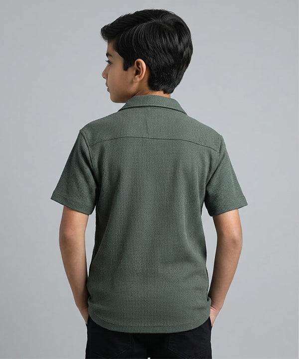 HR clothing Kids Half Sleeves Shirt - D-Green BSH-0116