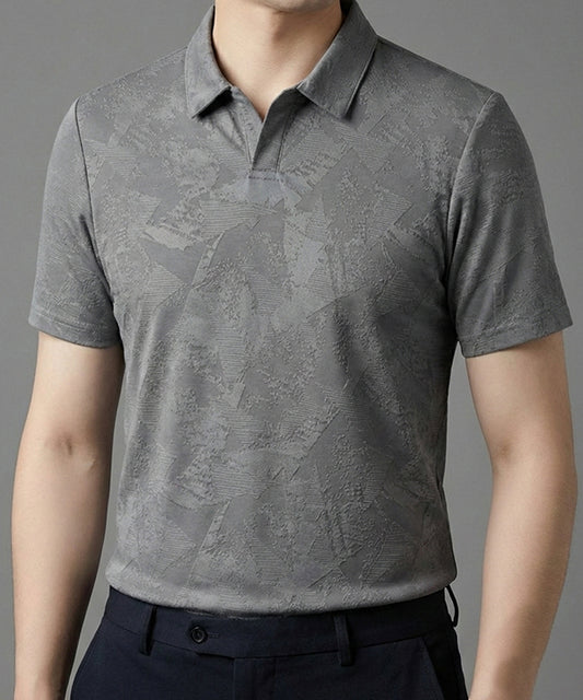 Men's T-Shirt Collar Grey Tsh-7025