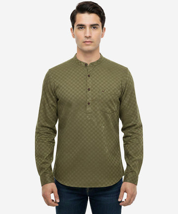 Men's Casual Shirt - Shc-1382 Texture Green