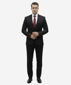 Formal Suit Gst-0127 Texture Black 2 Button