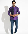 Men's Casual Shirt - Shc-0593 Purple check