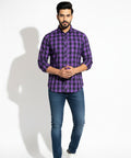Men's Casual Shirt - Shc-0593 Purple check