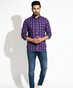 Men's Casual Shirt - Shc-0593 Purple check