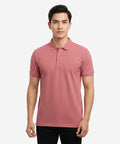 HR Clothing Men's T-Shirt POLO Texture Collar Pink TSH-5906
