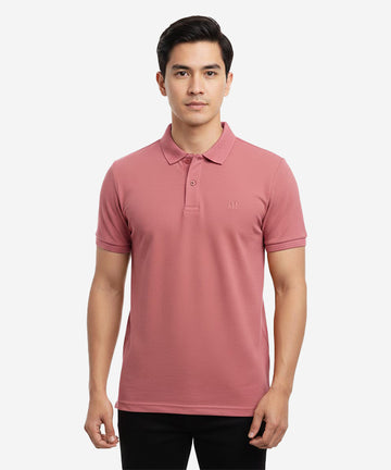 HR Clothing Men's T-Shirt Texture Collar Pink