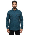 Men's Casual Printed Shirt - Shc-1544 Printed Blue
