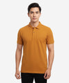 HR Clothing Men's T-Shirt Texture Collar Camel