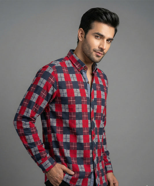 Men's Casual Shirt - Shc-1708 Red Chk