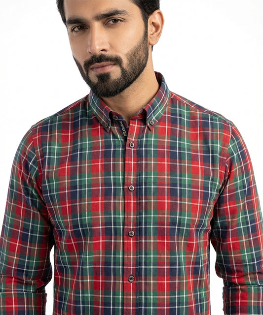 Men's Casual Shirt - Shc-1615 G-Red Chk