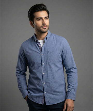 Men's Casual Shirt - Shc-1369 Blue