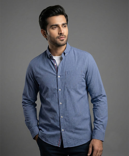 Men's Casual Shirt - Shc-1369 Blue