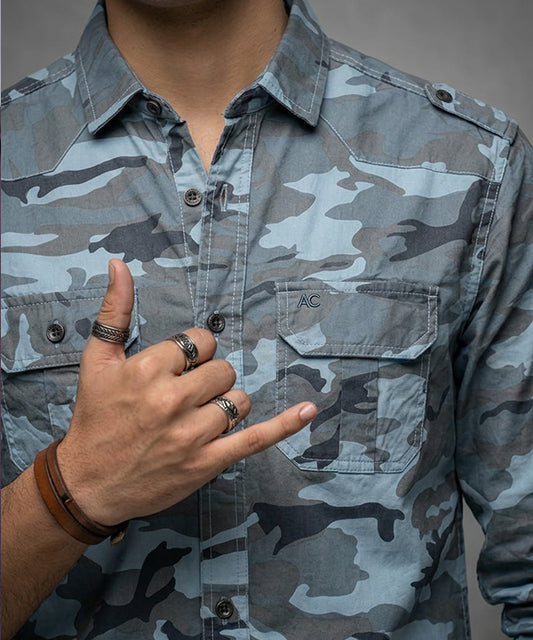 Men's Casual Shirt SHC-1466 ARMY BLUE  2995