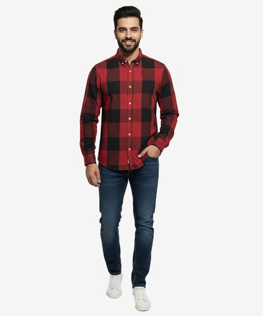 Men's Casual Shirt - Shc-1615 Red Chk
