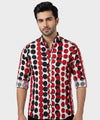 Men's Casual Shirt - Shc-1227 White Red