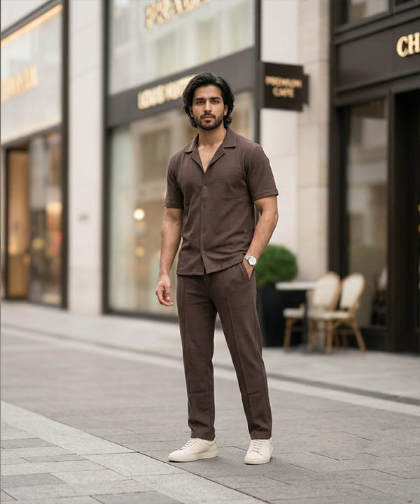 HR clothing Mens Thermal Co-Ord Set 3086/0706 -Coffee-Brown