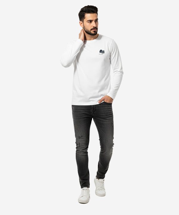 Men's Tee Full Sleeves - White Tsh-5967
