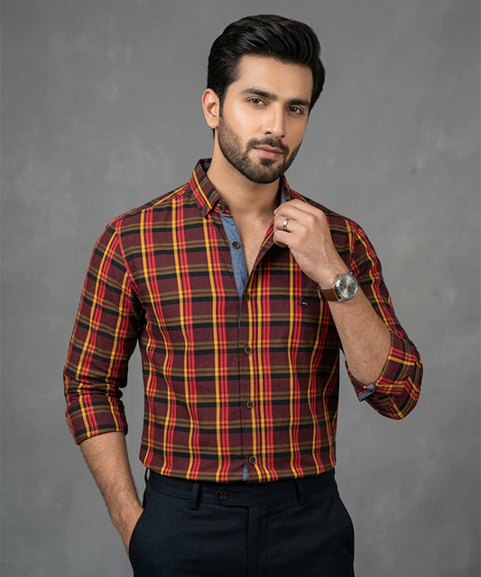 Men's Casual Shirt - Shc-1702 Red Chk