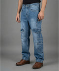 Men's Smart Baggy Denim - 10 pocket Blue Jp-2088