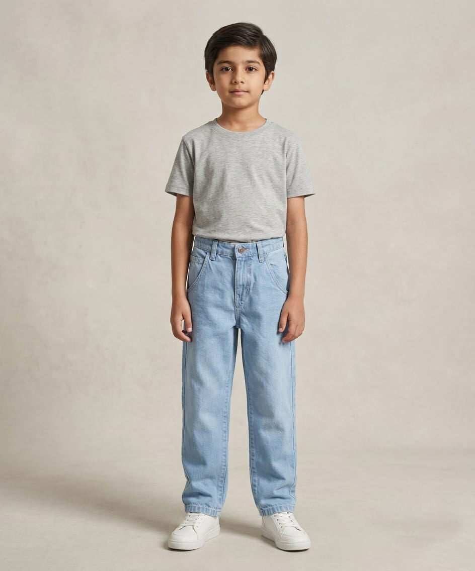 Boys Smart Baggy - L-Blue - Jeans - BJP-0318