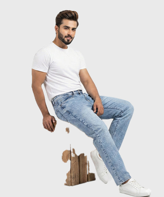 Men's Smart Baggy Denim - L Blue Jp-2079