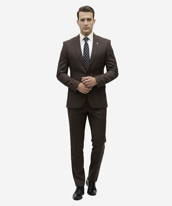 Formal Suit Gst-0122 Brown 2 Button