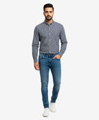 Men's Casual Shirt - Shc-1541 Navy-Stripe
