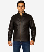 Men's Faux Leather Jacket Jk-0316 Coffee
