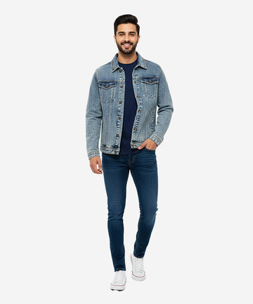 Men's Denim Jacket - Wash Blue JK-0445