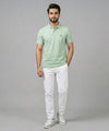 Premium Ribbed Collar Polo T-Shirt Pistachio TSH-7162