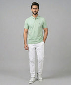 Premium Ribbed Collar Polo T-Shirt Pistachio TSH-7162